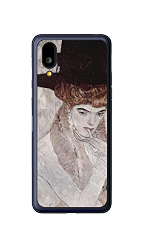 ClearView(クリアビュー) シャープ BASIO active用 背面 保護 フィルム 名画プリント グスタフ クリムト 黒の羽根帽子