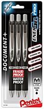 Pentel EnerGel Pro Permanent Gel Ink Pen, (0.7mm) Black Ink, 3 Pack (BLP77BP3A)