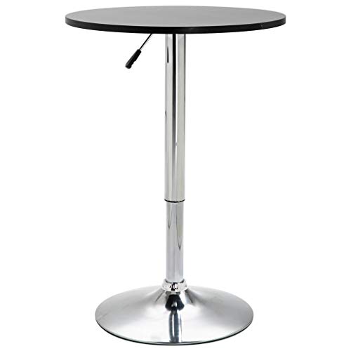 Fvino - Mesa ajustable de barra de 60 cm, metal y tablero de fibra de densidad media sólida, estructura para la cocina y el comedor, Negro