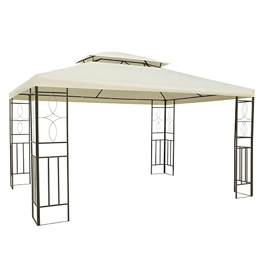 Outsunny Gazebo Cenador para Terraza Jardín Patio - Tipo Carpa Pabellón para Fiesta - 3x4x2.65m