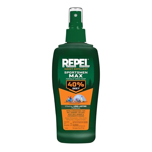 Repel Insect Repellent Sportsman Max Formula Spray Pump 40% DEET, Repels Mosquitoes, Ticks and Gnats, Effective Long-Lasting Protection, 40% DEET (Pump Spray) 6 fl Ounce