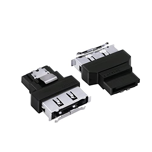 GINTOOYUN Lot de 2 adaptateurs SATA vers E-SATA mâle vers E-SATA femelle avec boucle en fer pour cartes mères d'ordinateur, boîtiers de disque dur mobile,...