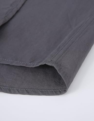 Mens Long Sleeve Henley Collar Shirt Casual Business Wear with Button Pocket Solid Colored Top4