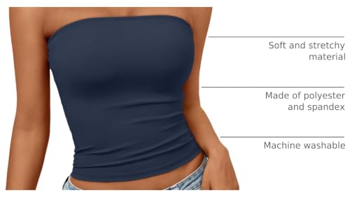 Trendy Queen Women's 2026 Strapless Tube Top Navy by Trendy Queen - Used condition - US$13.33