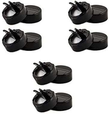 Jarming Collections 4 Oz Miniature Storage Jar Spice Lids - Plastic Pour & Shaker Lids For Miniature Storage Jars - Fits 4 oz Miniature Storage Jars - 48mm - (12 pcs., Black) - MADE IN USA