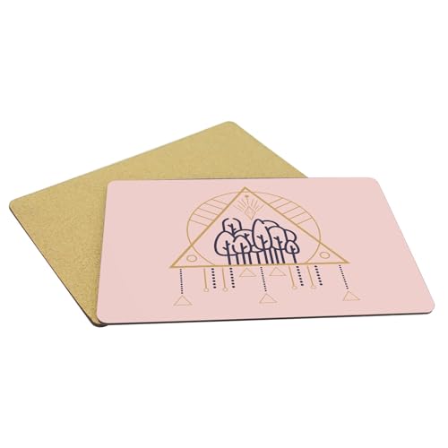 Sets de table en liège rose avec motifs ésotériques et finitions soignées - 5