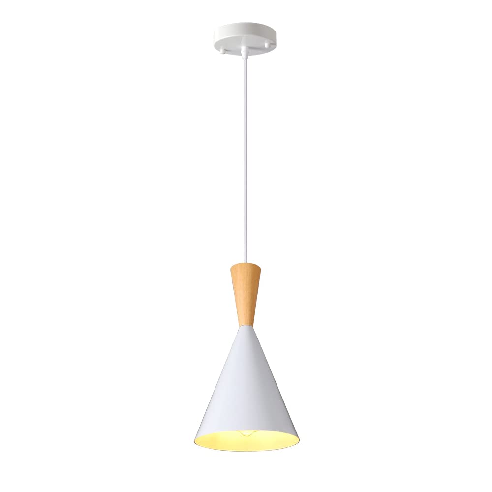 Luces colgantes de madera y metal para isla de cocina y comedor moderno