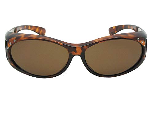 Smaller Size Fashion Polarized Fit Over Sunglasses with Rhinestones F34