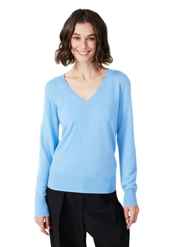 Image of Style Republic Women's 100% Pure Cashmere V-Neck Pullover Sweater | Lightweight Tops, Ultra Soft Feel, Naturally Breathe, Easy Layering, All Day Comfort Wear, Easy Care, Hand Wash Only