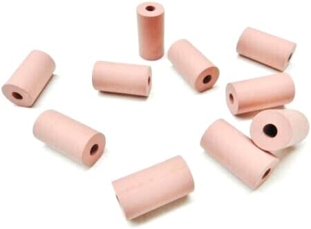 Silicone Polishing Wheel Abrasives 7 x 20mm Pink Extra Fine Cylinder Pack of 10 Made in Germany by JTS