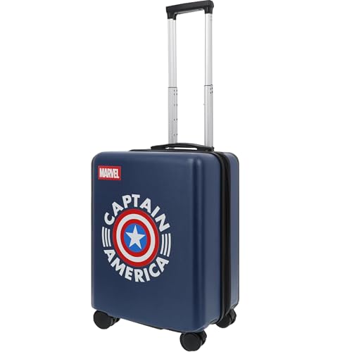 FUL Marvel Captain America 22.5 Inch Carry On Luggage, Hardshell Rolling Suitcase with Spinner Wheels, Blue