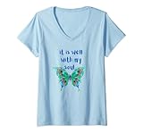 Photo Gallery donna christian design bene con la mia anima maglietta con collo a v Photo Gallery donna christian design bene con la mia anima maglietta con collo a v