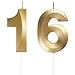 Geburtstagskerzen Zahlen 16/61, Gold Geburtstag Kerzen, Zahlenförmige Kerze, 3D Tortendeko, kuchen Dekoration für Geburtstag Party, Hochzeiten, Firmenfeiern, Jubiläen, Birthday Candle Nummer 16/61