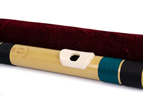 Image of Radhe Flutes PVC Fiber Bass G With Velvet Cover (Beige Flute With Black & Dark Green Threads)