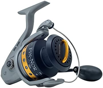 Fin-Nor LT60 Lethal Spinning Reel, 240-Yards, 14-Pound Mono Line Capacity, 30-Pound Maximum Drag, Gray and Black Finish