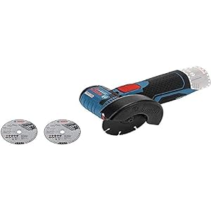 Bosch PRO 12V System Akku Winkelschleifer GWS 12V-76 (inkl. 1x Hartmetall-Trennscheibe, 1x Carbide Multi Wheel, 76 x 10 mm, 2x Inox-Trennscheibe, Schutzhaube, Einlage, ohne Akku/Ladegerät)