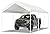 Aoxun 10x20 FT Carport Heavy Duty Car Canopy with Tarp & Wind Resistance Portable Garage Car Tent Outdoor Car Port with Tear Resistant Canopy, No Sidewall - Milky White