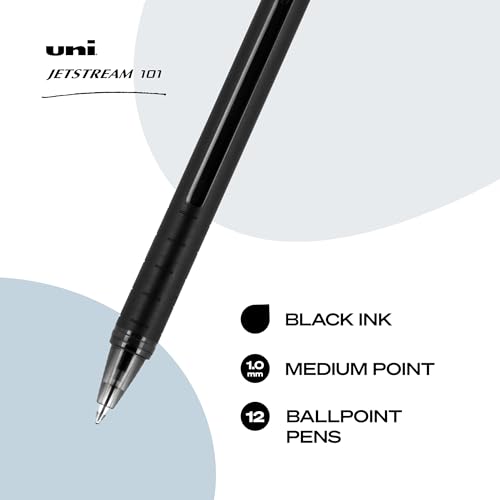 Image of uniball Jetstream 101 Ballpoint Pens, Medium Point (1.0mm), Black, 12 Pack