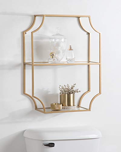 Kate And Laurel Ciel Glam Geometric Wall Shelf, 18 X 24, Gold, Decorative Shelves For Storage And Display #TOP1