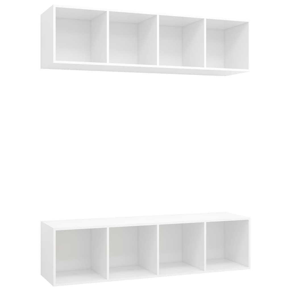vidaXL Wiszące szafki TV, 2 szt., białe, materiał drewnopochodny
