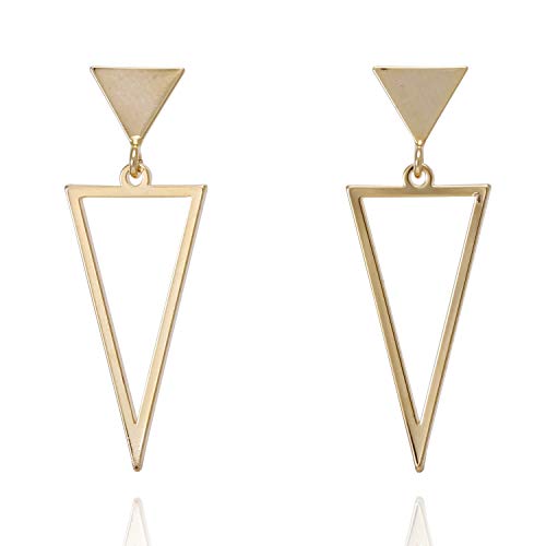 Bonaluna Triangle Metal Dangle Drop earrings for Women
