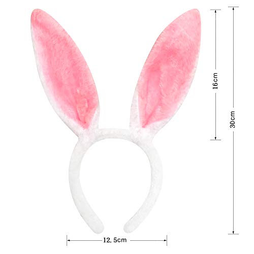 Image of Sunny Fashion Girls Dress Easter Bunny Ears Headband Egg Hunt Size 3-8