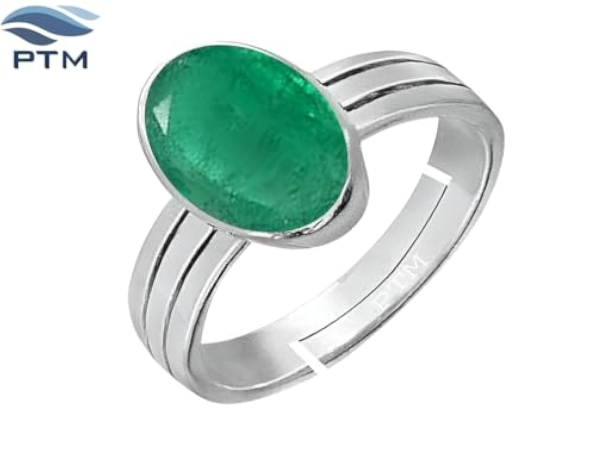 Women's Emerald Panna 925 Sterling Silver Adjustable Ring, Astrological Gemstone