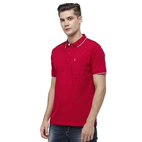 Image of Classic Polo Mens Cotton Blended Solid Half Sleeve Regular Fit Polo Neck T-Shirt