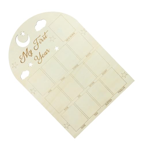 Levemolo Wooden Baby Picture Frame Baby First Year Photo Display 12 Months Milestone Photo Board Frame