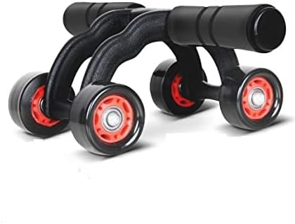 AB Roller 4 wheel Abdominal Exerciser Fitness Home Workout 6 Pack Ab Exerciser Ab Exerciser (Black)
