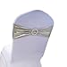 Bandeau de chaise élastique à enfiler avec boucle pour mariage nœud de chaise en Lycra , Métal argenté, 50PC