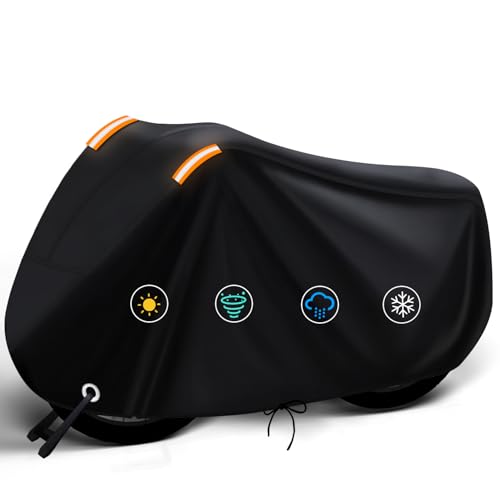 Bike Covers Outdoor Storage Waterproof for 2 Bikes,Durable Fadeproof Polyester Oxford Cloth,Rain Sun Dust Wind Proof,Weatherproof Covers for Electric Mountain Road Bicycles e-Bike
