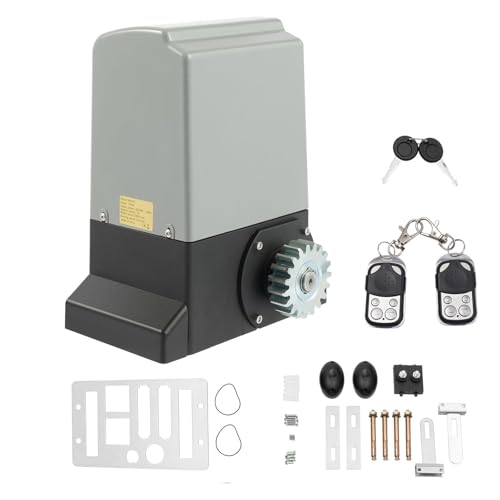 Attuatore scorrevole per cancello scorrevole per cancello scorrevole max. 800 kg e 12 m, 370 W, azionamento elettrico scorrevole con 2 telecomandi, azionamento per porta del garage con funzione di