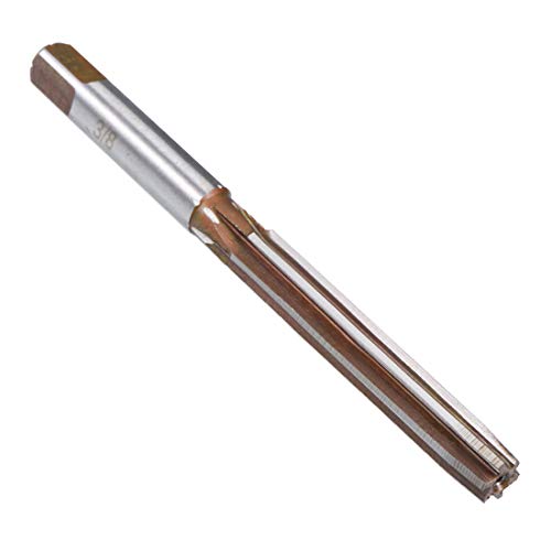 sourcing map Hand Reamer 3/8 High Speed Steel H7 6 Straight Flutes Hand Milling Cutter Tool Reaming Drill Bit for Metal