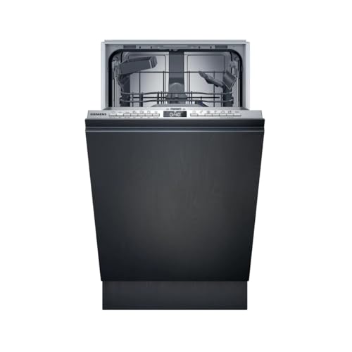 Siemens SR93EX25LE iQ300 Lavavajillas totalmente integrado de 45 cm, cesta para cubiertos, variobisagra para situaciones de instalación especiales, sistema openAssist, secado automático