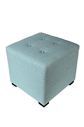 MJL Furniture Designs Merton Designer Square 4 Button Tufted Upholstered Ottoman, Sea Mist Green - Thumbnail 5