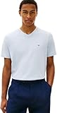 Col en V Tommy Hilfiger T-Shirt Essential à col en V pour Homme, Mw0Mw39249, Bleu, M