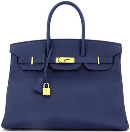 Pre-Loved Birkin Handbag Blue Epsom with Gold Hardware 35, Bleu S...