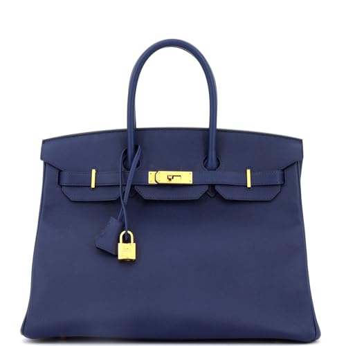 Pre-Loved Birkin Handbag Blue Epsom with Gold Hardware 35, Bleu S...