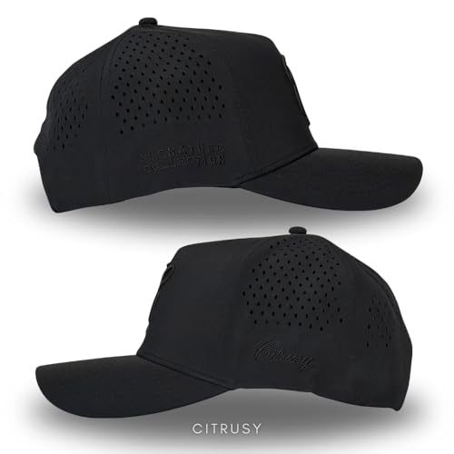 Image of CITRUSY Athletic Trucker Golf Hat | Performance Mens 5 Panel Cap | Cool Breathable Waterproof Workout Running Snapback