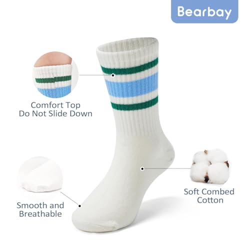 Image of Toddler Non Slip Cotton Crew Socks with Grips for Baby Boys Girls