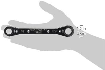 Klein Tools 68202 Ratcheting Box Wrench 1/2-Inch x 9/16-Inch with Reverse Ratcheting and Chrome Plated Finish
