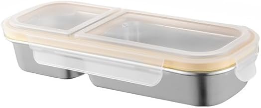 700ml Premium Stainless Steel Lunch Box – 2-Compartment, BPA-Free, Leak-Proof Lunch Box for Adults & Kids Compact & Durable Tiffin for Office, School & Travel (Natural, 2 Compartment)