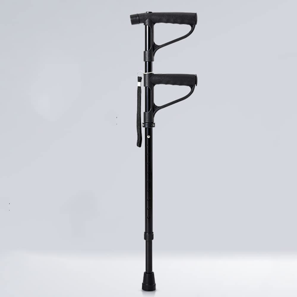 Muletas de antebrazo de Aluminio para Personas Mayores, con luz LED, bastón Ajustable, Ayuda de Movilidad equilibrada telescópica Ligera (Color: 1 muleta+3 Bases)