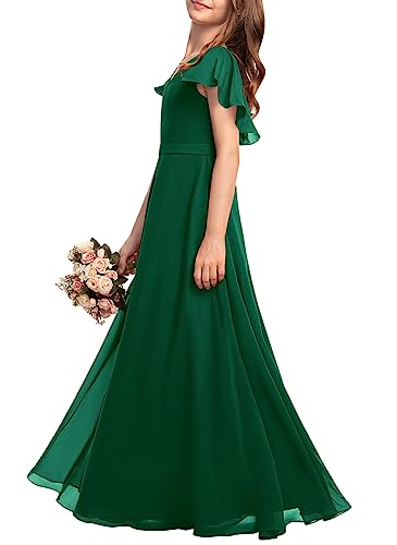 Galawaqe Kids Junior Bridesmaid Dresses Chiffon Flower Girl Dress For Teen Girl Long Party Pageant Gowns #TOP1