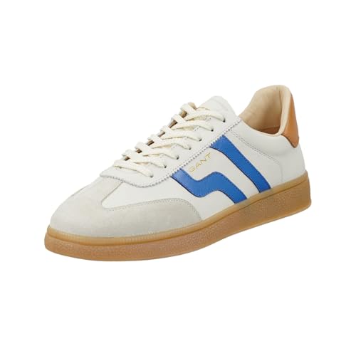 GANT Homme Cuzmo Basket Blanc Cassé 45 - Basket Basse en Cuir pour Homme