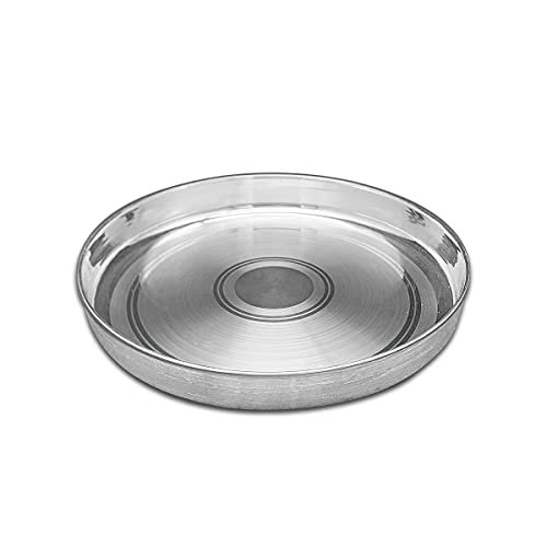 Image of MAA SILVER Pure Silver 6 Inch Pooja Thali for Gifting, Religious & Pooja /Puja Use(97 Purity)(150 Grams)
