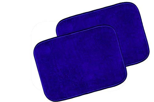 Warmland Anti Skid Solid 2 Piece Polyester Door Mat-20 x 30"", Blue