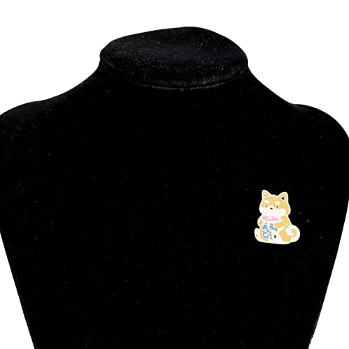 WSNANG Corgi Bubble Tea Enamel Pin Corgi Dog Pins for Backpacks Clothing Decoration Gift Corgi Lover Gift4
