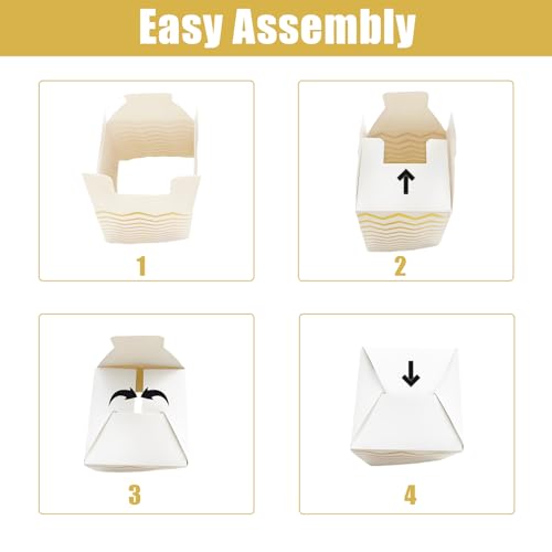 Image of Popcorn Bags for Party (40pk) Paper Popcorn Buckets pink and White Popcorn Bags for Popcorn Machine, Movie Theater Decor Popcorn Container, Carnival Circus Party Popcorn Bowl (40 Boxes small Golden)